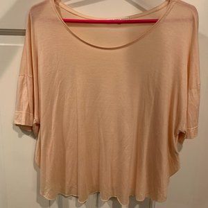 Light pink cropped flowy shirt